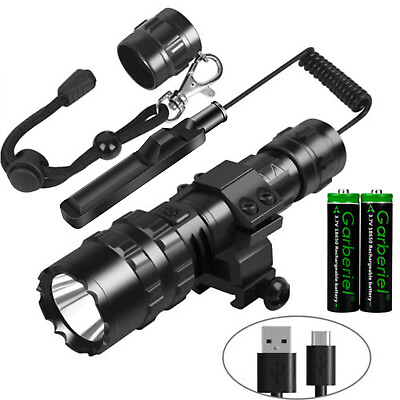 #ad Tactical Police Gun Flashlight Picatinny Rail MountSwitch for Hunting Shooting $19.95