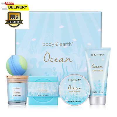 #ad Gifts for Women Bath and Body Gift Set for Women with 5 Pcs Ocean Scented Spa G $32.23