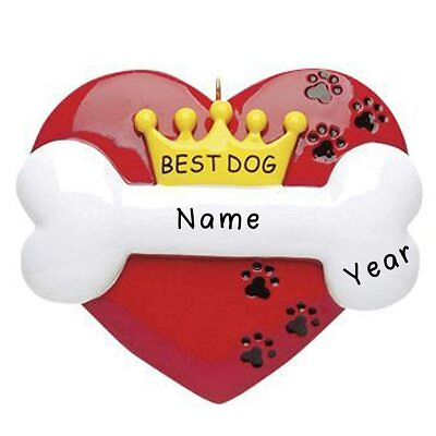 Personalized quot; Best Dog quot; Christmas Hanging Tree Ornament HOLIDAY GIFT $18.90