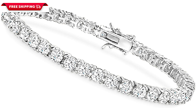 #ad Moissanite Tennis Bracelet 925 Sterling Silver Adjustable Bracelet D Color VVS1 $19.71