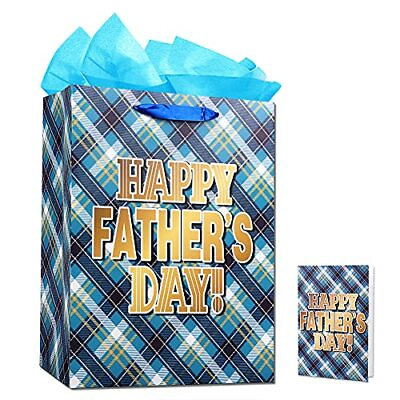 FaCraft Fathers Day Gift Bags with Tissue Paper13quot; Large Paper Bag with Handl... $8.14
