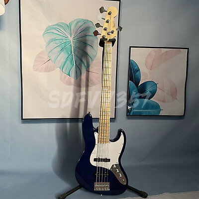 #ad 4 String Jazz Electric Bass Guitar Maple Fretboard Blue Solid Ash Body Fast Ship $270.00