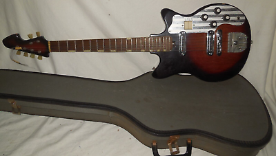 #ad 1960#x27;s VINTAGE JAPANESE ELECTRIC GUITAR NO NAME NEEDS TLC CASE $225.00