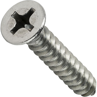 #ad #8 x 1quot; Phillips Flat Head Sheet Metal Screws Stainless Steel Qty 100 $13.69