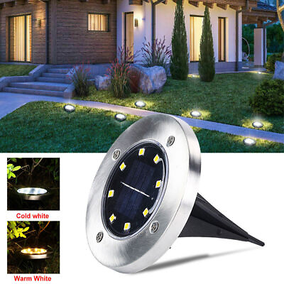 #ad Solar In Ground Lights Outdoor Buried Lamp Disk LED Lawn Pathway Garden US $18.99