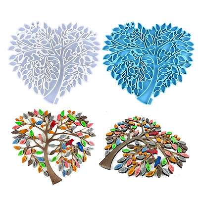 #ad 3D Large Silicone Tree of Life Mold Resin Pendant Art Wall Decors Casting Mould $18.17