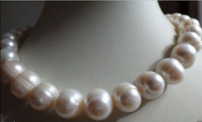 #ad 3pcs Big 10 11mm Natural WHITE FRESHWATER CULTURED PEARL NECKLACE 18 INCHES $27.99