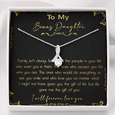 #ad To My Bonus Daughter Necklace Daughter Necklace Gift Birthday I Love You $40.99