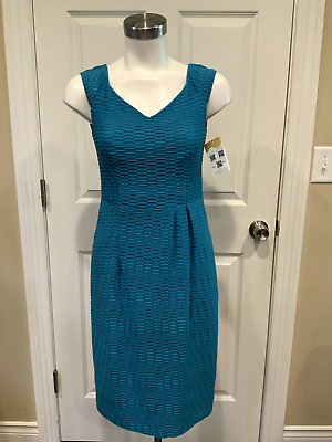 #ad Nanette Lepore Blue Ribbed Sleeveless Dress Size 0 $48.60