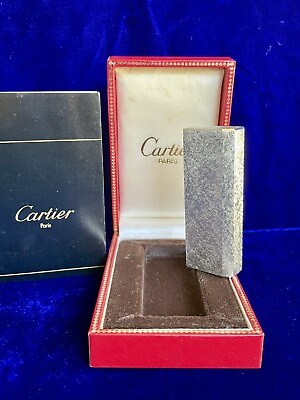 #ad Rare Cartier Lighter Silver Super Mint Condition Full Works 1 Year Warranty Box $410.00