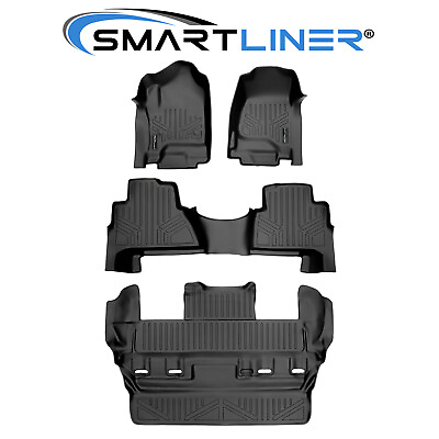 SMARTLINER Custom Fit Floor Mats 3 Row Liner Black 2015 2020 Cadillac Escalade $200.33