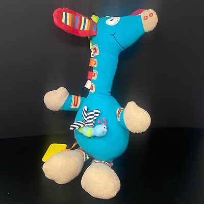 Dolce Blue Giraffe Music Plush 18quot; Stuffed Animal Frere Jacques Sensory Tags Toy $10.99