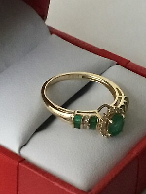 #ad 14k Emerald and Diamond Ring $1750.00