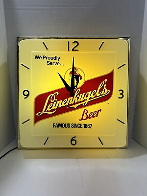 #ad Vintage Leinenkugel#x27;s Beer Lighted 20quot; Clock Sign Hard To Find Retired Logo $399.99