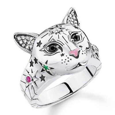 Fashion Cubic Zirconia Cat Rings Gift Women Punk Party Jewelry Ring Size 6 10 C $3.05