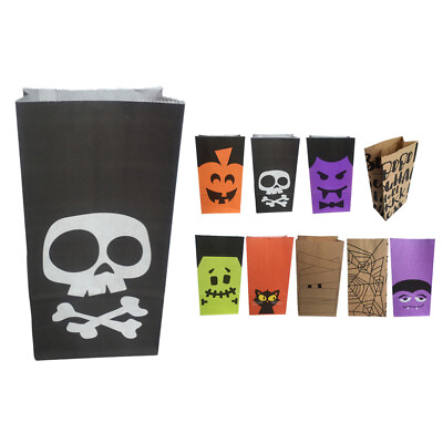#ad 36 Pcs Gift Bags for Kids Pumpkin Favor Halloween Party Supplies $14.28