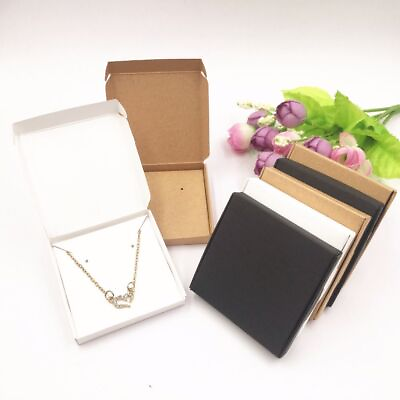 #ad Cardboard Packaging Jewelry Gift Boxes Earring Necklace Display Case Box 50pcs $29.15
