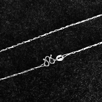 #ad #ad 925 Silver Plated Ingot Chain Necklace w Men#x27;s Women#x27;s 16 24 inch Fashion Gift $1.95