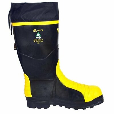 #ad Viking Vw42 10 Size 10 Unisex Steel Rubber Boot Black Yellow $168.99