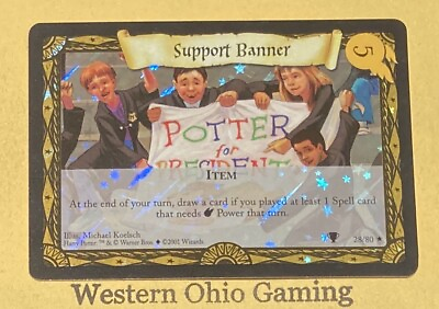 #ad Harry Potter Trading Card Game Support Banner #28 Rare Foil Card USED TCG CCG $13.99