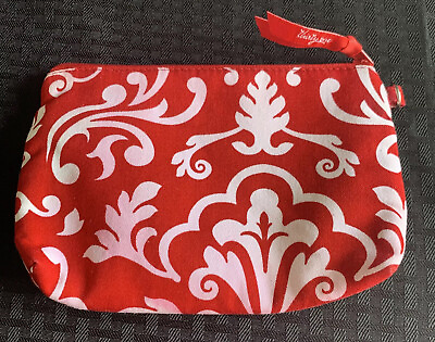 Thirty One Gift Cosmetic Bag Pouch Purse. Red White $7.00