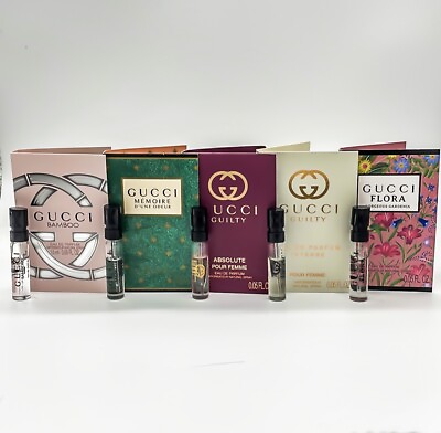 #ad GUCCI 5PC WOMENS PERFUME SAMPLES COLLECTION 5 X 1.5ML 0.05OZ NEW $22.00