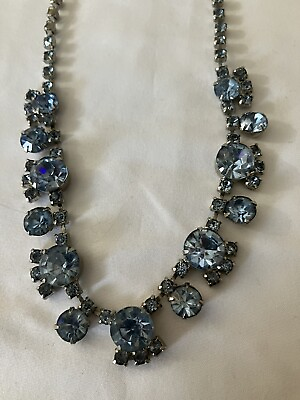 #ad VTN. Baby Blue 15.5 “ Rhinestone Necklace Stunning $22.75
