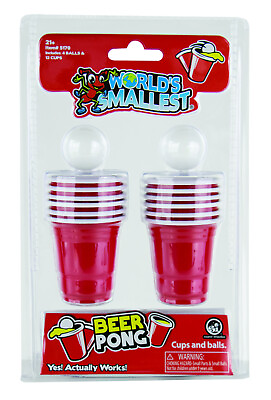 #ad World#x27;s Smallest BEER PONG Game Miniature Solo Cup Ball WORKS Mini Toy $9.95