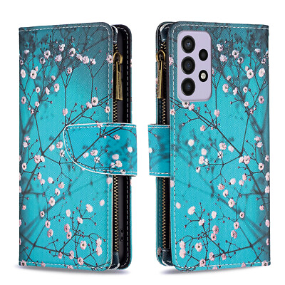 #ad Plum blossom Zipper Wallet 9 Card Leather Heavy Cover For Samsung iphone Huawei $11.53