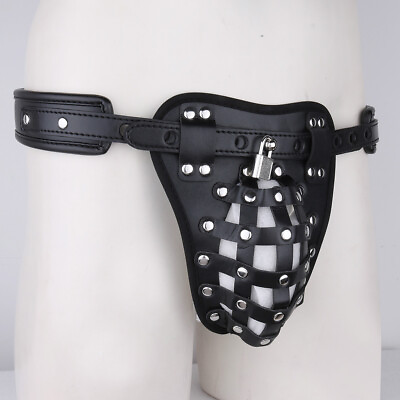 #ad US Mens PU Leather Jockstrap G string Cosplay Underwear Locks Briefs Lingerie $14.59