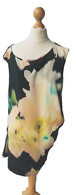 #ad AllSaints Dress Ladies Boho Summer Size 10 12 Holiday Multi Coloured Floral Silk GBP 36.99