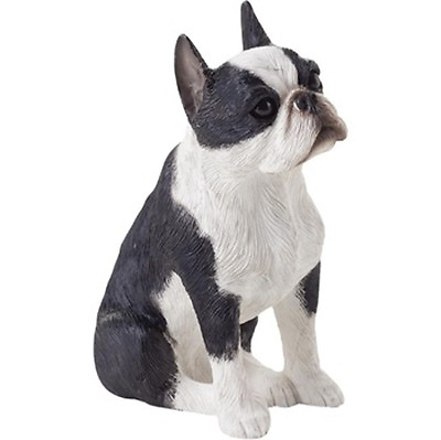 #ad Boston Terrier Figurine Hand Painted Sandicast $23.99