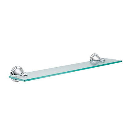 #ad 19 in. W Glass Bath Shelf Bathroom Towel Rack Chrome $33.84