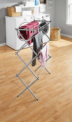 #ad Mainstays Oversized Collapsible Steel Laundry Drying Rack Silver $17.11