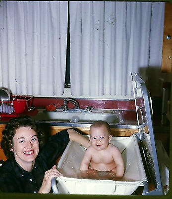 #ad Stereo realist slide Kitchen bath LOVELY 1963 Kodachrome $14.95