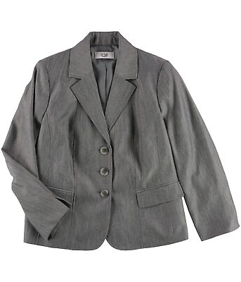 #ad #ad Le Suit Women Womens Professional Three Button Blazer Jacket Grey 14W $73.39