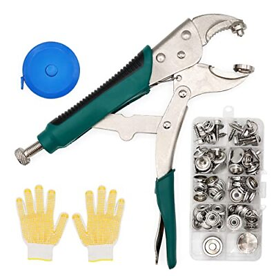 #ad Heavy Duty Snap Fastener Pliers Tool Kit for Fastening Snaps Replacing Metal... $39.62