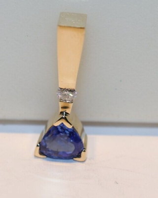 #ad 14k YG 2.00 ct Sapphire amp; Diamond Pendant Appr. 4650 $999.99