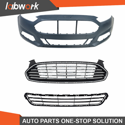 #ad Labwork Front Upper and Lower Grille ＆ Bumper Cover For 2013 2016 Ford Fusion $159.25