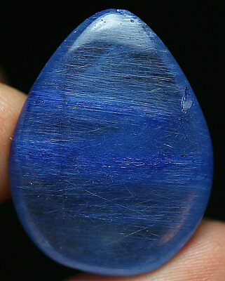 #ad 33Ct Natural Clear Beautiful Blue Rutile Crystal Quartz Pendant Polished $29.99