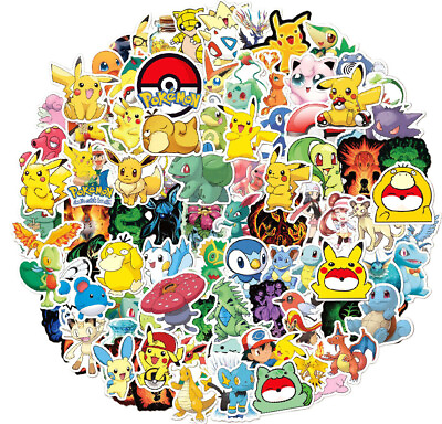 #ad NEW 100pc POKEMON GO Pikachu Cartoon Stickers Laptop Sticker Luggage Decal $7.99