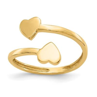#ad Finest Gold 14K Double Heart Toe Ring $74.76