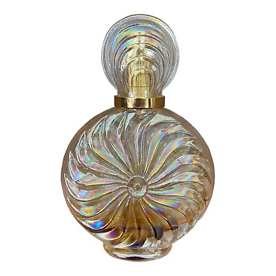 #ad #ad VTG Silvestri Perfume Fragrance Bottle Iridescent Gold Swirl Art Glass Empty $25.49