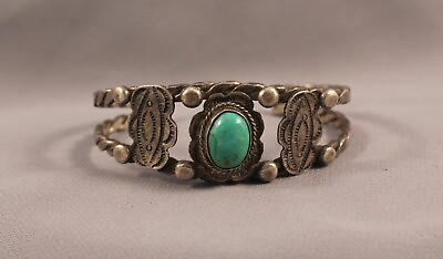 #ad Old Pawn Navajo Silver and Turquoise Bracelet $169.00