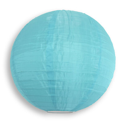 #ad 16quot; Sky Blue Shimmering Nylon Lantern Even Ribbing Durable Hanging $4.44