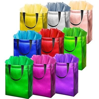 #ad #ad Colorful Gift Bags with Tissues – 9PCS Reusable Gift Bags Medium Size $20.23