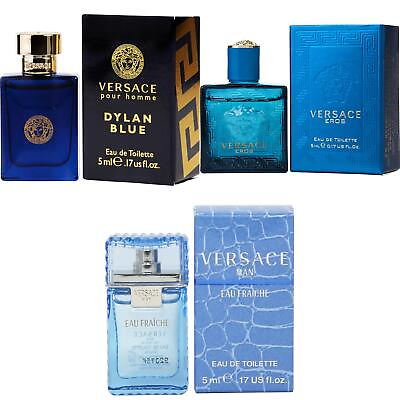 #ad 3pc Mini Gift Set Versace Dylan Blue Eros Men Man Eau Fraiche 5ml 0.17ozNEW $22.99