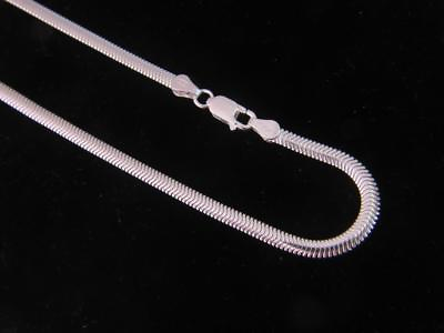#ad SOLID 925 STERLING SILVER Oval Snake CHAIN NECKLACE 3.3MM WIDTH MADE IN ITALY $33.99