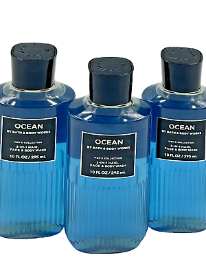 #ad Bath amp; Body Works Ocean LOT of 3 Bottles 3 In 1 Hair Face Body Wash Shower 10 oz $26.99