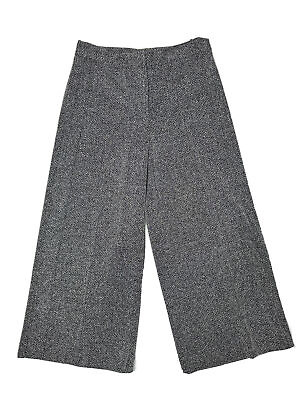 #ad Ann Taylor Women Size 2 Measure 28x25 Gray Chunky Knit Wide Leg Crop Pants $12.73